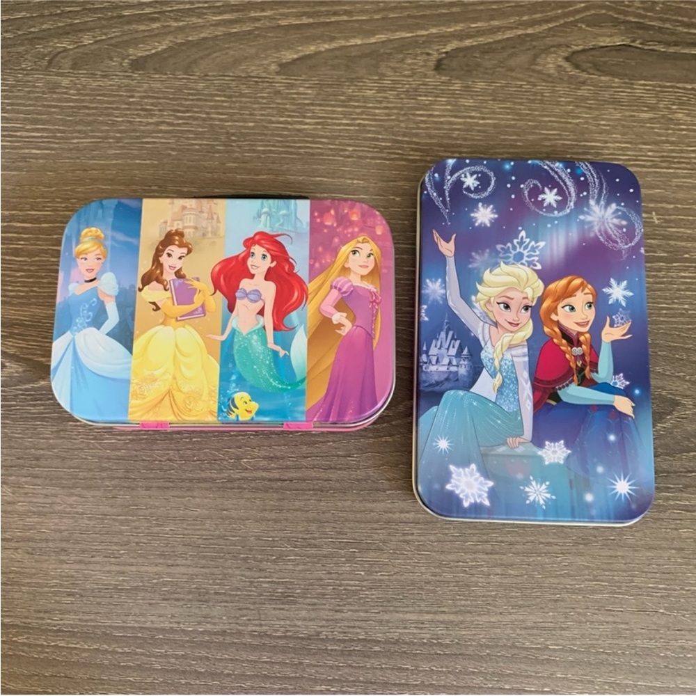 Disney Princess Tin Case Ariel Rapunzel Belle Cinderella Anna Elsa Card Holder